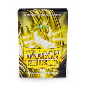 Dragon Shield Japanese size Sleeves - Matter Rücken Gelb Klare Front (60 Sleeves) Schutzhüllen - Japanische Größe