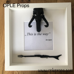 OPLE Arts picture frame Mandalorian Bounty Hunter This is the way Mythosaur Skull Prop rankbar Weapon Blaster Model