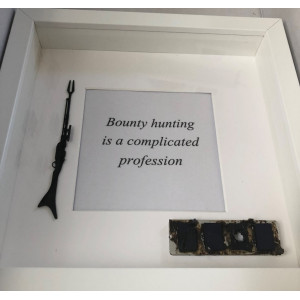 OPLE Arts picture frame Mandalorian Bounty Hunter Bounty hunting is a complicated profession Prop rankbar Weapon Blaster Model -