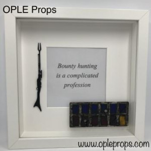 OPLE Arts picture frame Mandalorian Bounty Hunter Bounty hunting is a complicated profession Prop rankbar Weapon Blaster Model -