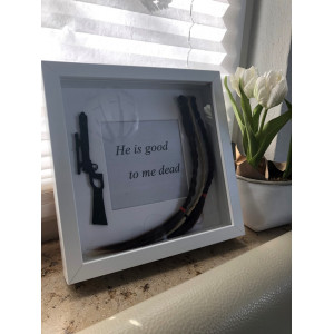OPLE Arts picture frame Boba Fett Bounty Hunter He is good to me dead Prop Wookie Braids Weapon Blaster Model