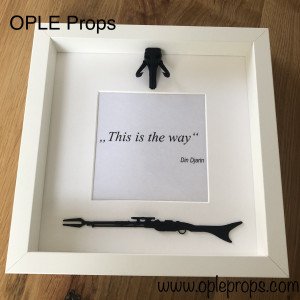OPLE Arts picture frame Mandalorian Bounty Hunter This is the way Mythosaur Skull Prop rankbar Weapon Blaster Model