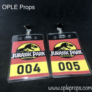 OPLE Props Jurassic Park idcards Ausweise Auto Jeep Ausweis Kennzeichnung Wunschnummer möglich Jurassic Park Mitarbeiterausweis 