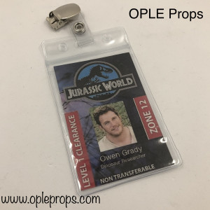 OPLE Props Jurassic World idcards Ausweise ingen Owen Grady  Jurassic Park Mitarbeiterausweis Prop