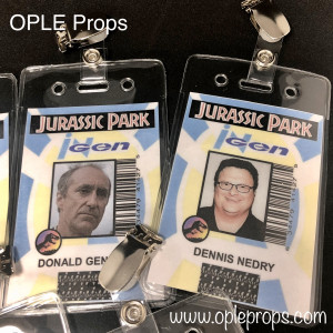 OPLE Props Jurassic Park idcards Ausweise ingen Dennis Nedry Alan Grant Arnold Murphy Muldoon Gennaro Sadler oder Wunschname Jur
