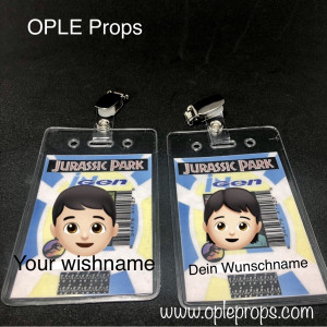 OPLE Props Jurassic Park idcards Ausweise ingen Dennis Nedry Alan Grant Arnold Murphy Muldoon Gennaro Sadler oder Wunschname Jur