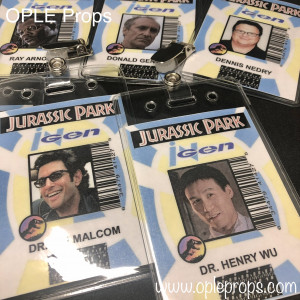 OPLE Props Jurassic Park idcards Ausweise ingen Dennis Nedry Alan Grant Arnold Murphy Muldoon Gennaro Sadler oder Wunschname Jur
