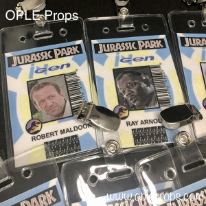 OPLE Props Jurassic Park idcards Ausweise ingen Dennis Nedry Alan Grant Arnold Murphy Muldoon Gennaro Sadler oder Wunschname Jur