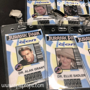 OPLE Props Jurassic Park idcards Ausweise ingen Dennis Nedry Alan Grant Arnold Murphy Muldoon Gennaro Sadler oder Wunschname Jur